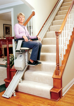 Bruno�s SRE-1550 Electra-Ride II Straight Rail Stairlift in San Francisco Bay