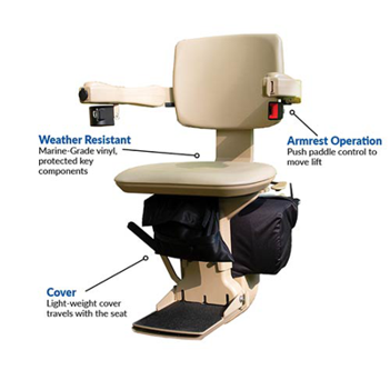Bruno Elite curved outdoor stair lift